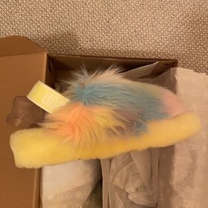 UGG fluffy yeah slide tye dye